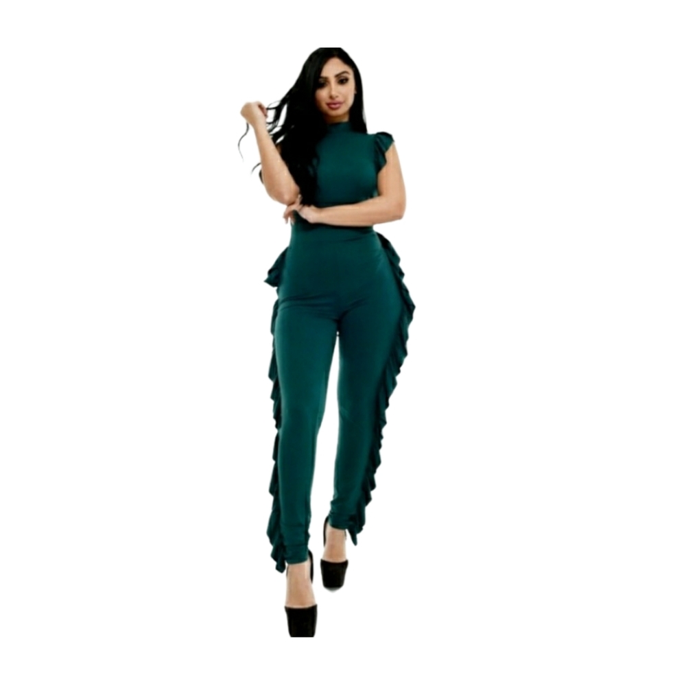 Dark Green Jumpsuit w/ RuffleNWOT